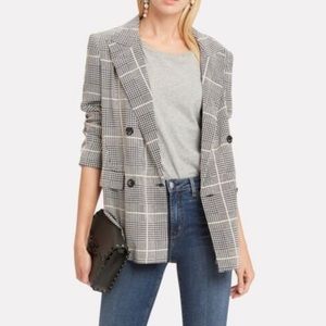 L'AGENCE Black and White Plaid Blazer